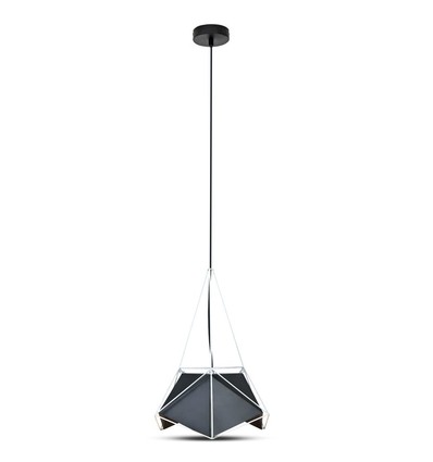 Prism Pendel Lampe - Sort Lampeskjerm med Hvit Ledning, Ø400*540mm.