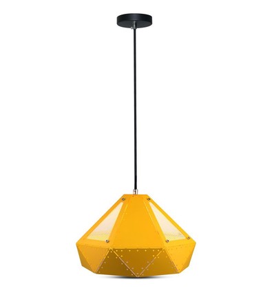 E27 Prism pendellampe - Gul, metall, Ø31x18cm, uten lyskilde