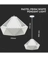 Pastel Prism hvit pendel, E27 sokkel - Ø31cm, metall, 5 års garanti, uten lyskilde