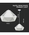 Pastell Prism Pendellampe E27 - Hvit, Ø310*180mm