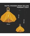 Pastel Wooden Prism pendel, gul - E27 sokkel, 320x270mm, max 60W, 5 års garanti