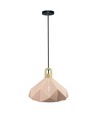 E27 pendel Pastel Wooden Prism - Rosa, Ø32 x 27 cm, uten lyskilde