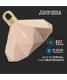 E27 pendel Pastel Wooden Prism - Rosa, Ø32 x 27 cm, uten lyskilde