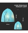 E27 Cone Prism pendel - Blå, metall, Ø25cm, uten lyskilde