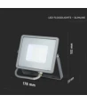 30W LED lyskaster med Samsung chip - 80lm/W, IP65, varm hvit, grå, 5 års garanti