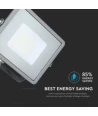 30W LED lyskaster med Samsung chip - 80lm/W, IP65, varm hvit, grå, 5 års garanti