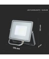 30W LED lyskaster, Samsung LED chip - 80lm/W, IP65, Grå, 5 års garanti, utendørs