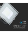 30W LED lyskaster, Samsung LED chip - 80lm/W, IP65, Grå, 5 års garanti, utendørs