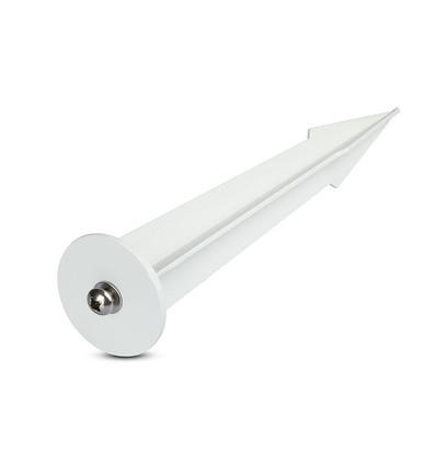 Ø60mm hvit spyd til lyskaster - IP65, aluminium, 26,5cm høyde