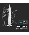 Ø60mm hvit spyd til lyskaster - IP65, aluminium, 26,5cm høyde