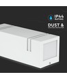 GU10 firkantet vegglampe med opp/ned lys - IP44 utendørs, hvit, rustfritt stål, uten lyskilde