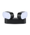 12W roterbar LED vegglampe med 2 hoder - IP65, sort, 1320lm, 3000K, inkl. lyskilde