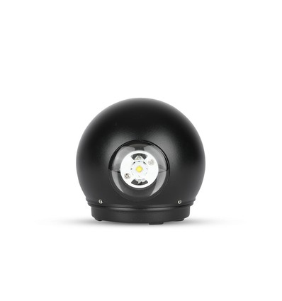 6W LED vegglampe med opp/ned lys - IP65, sort, 3000K, 11,2 x 11,2 cm, inkl. lyskilde