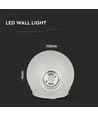 6W LED vegglampe med opp/ned lys - IP65, grå, 3000K, 11 x 5,4 cm, inkl. lyskilde