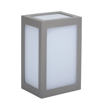 12W LED vegglampe, grå - 750lm, 6400K, IP65, kald hvit