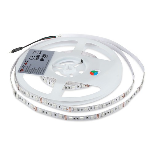 10W/m - LED Stripe Lys RGB Sett IP20 EU Plugg (5m/rull).