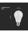 E27 6,5W LED pære - A60, Samsung LED chip, 806lm, erstatter 60W