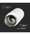 GU10 innfellingsspot i gips og metall - Ø20cm, matt krom, høyde 8cm, uten lyskilde