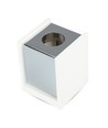 GU10 kvadratisk gips påbygningsspot med krom bunn - 10x10cm, hvit/krom, IP20 innendørs, uten lyskilde