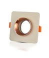 GU10 Firkantet downlight - Off-white med matt rosegull, Hull: 8cm, ekskl. lyskilde og fatning