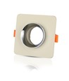GU10 innfellingsspot i betong - Firkantet, off-white/krom, hull: Ø8cm, uten lyskilde