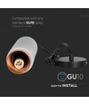 GU10 pendel i gips og metall - Rund, grå med matt rose gold bunn, IP20 innendørs, uten lyskilde