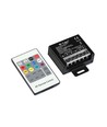 RGB LED controller med 20-knappers RF fjernkontroll - 12V/24V, 3 kanaler, max 480W, IP20