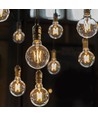 E27 6W LED filament pære - G125, 806lm, 6400K, klart glass, 300°