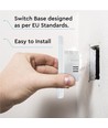 1-trykks touch ringeklokke bryter, hvit - Glass cover, innebygd, IP20 innendørs