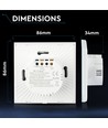 1-trykks touch ringeklokke bryter, hvit - Glass cover, innebygd, IP20 innendørs