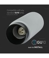 GU10 - grå betong, gips overflate, metall med sort gunmetal bunn