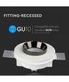 GU10 innbyggingsspot - Rund, hvit/sort, gips, IP20 innendørs, uten lyskilde