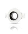 GU10 innbyggingsspot i gips - Rund, hvit/krom, Ø10cm, IP20, uten lyskilde