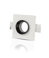 GU10 innbyggingsspot i hvit gips, kvadratisk - 100x100 mm, IP20 innendørs, 5 års garanti