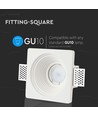 GU10 innfelt spot i gips - Rund, hvit, Ø12,5 cm hull, IP20