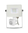 10W Lyskaster - PIR Sensor, Samsung Chip, 3000K, Hvitt Hus.