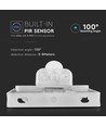 10W Lyskaster - PIR Sensor, Samsung Chip, 3000K, Hvitt Hus.