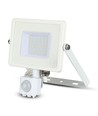 PIR Sensor Lyskaster 30W - Samsung Chip, 3000K, Hvit Hus