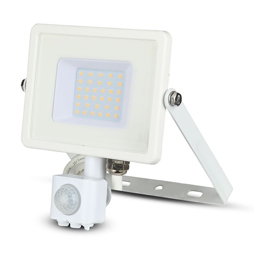 VT-30W lyskaster - PIR sensor, Samsung chip, 4000K, hvitt hus