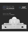 30W LED flomlys med sensor, Samsung LED - IP65, hvit, 3000K