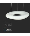 82W Rund LED Designer Pendel - CCT: 3i1, Ø750*H2000, Dimbart, Hvit