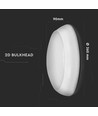 10W LED taklampe med nødlys - IP65, Samsung LED chip, 3 timers batteritid, Ø32cm, bulkhead