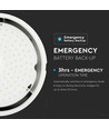 10W LED taklampe med nødlys - IP65, Samsung LED chip, 3 timers batteritid, Ø32cm, bulkhead