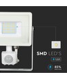 20W LED lyskaster med sensor - Samsung LED chip, hvit, IP65, varm hvit