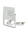 PIR sensor lyskaster 50W - Samsung chip, 3000K, hvitt hus.