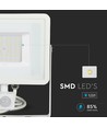 50W LED lyskaster med sensor - IP65, 4000lm, varm hvit, PIR bevegelsessensor, hvit kant