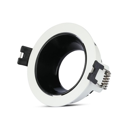 GU10 innfellingsspot - Rund, hvit/sort, aluminium, Ø7,9 cm, hull: Ø7,2 cm, uten lyskilde