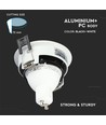 GU10 innfellingsspot - Rund, hvit/sort, aluminium, Ø7,9 cm, hull: Ø7,2 cm, uten lyskilde