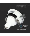 GU10 innfellingsspot - Rund, hvit/sort, aluminium, Ø7,9 cm, hull: Ø7,2 cm, uten lyskilde