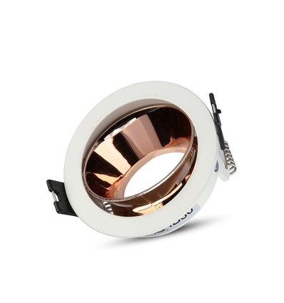 GU10 innfellingsspot - Rund, hvit/rose gold, aluminium, hull: Ø7,2 cm, IP20 innendørs